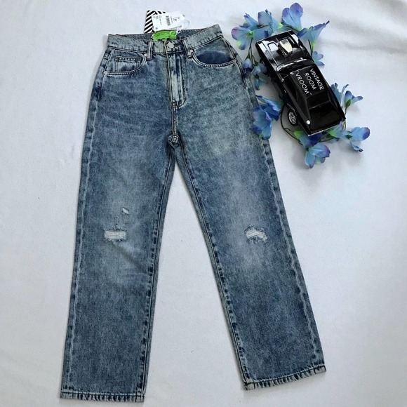 Free People Sandrine Rose NWT Medium Wash Distressed Jeans Women 25 - Picture 2 of 10